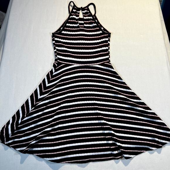 Mossimo Supply Co Mini Dress Knit Navy Burg Pink White Fit & Flaire Woman's XS - Picture 3 of 11